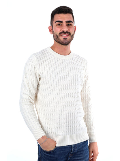 MAGLIONE GIROCOLLO GIANNI LUPO DA UOMO BIANCO