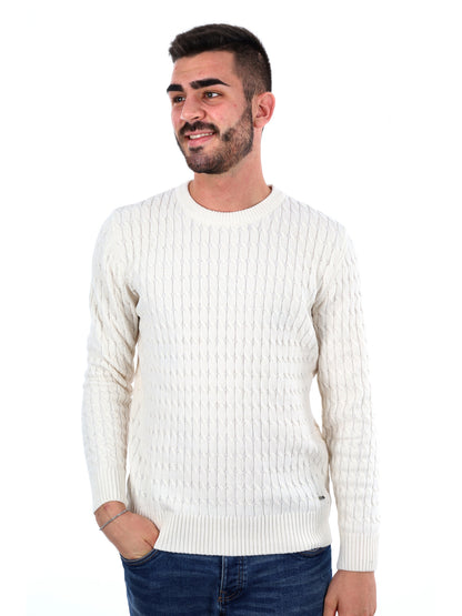 MAGLIONE GIROCOLLO GIANNI LUPO DA UOMO BIANCO