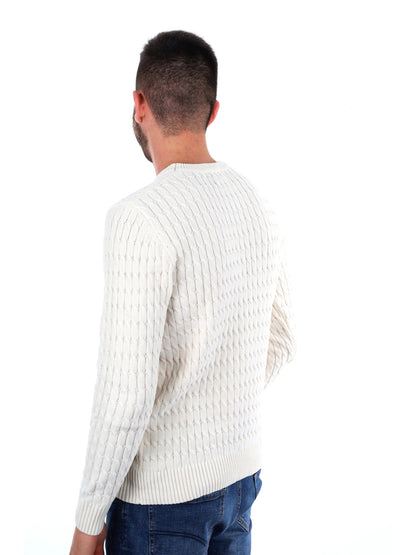 MAGLIONE GIROCOLLO GIANNI LUPO DA UOMO BIANCO