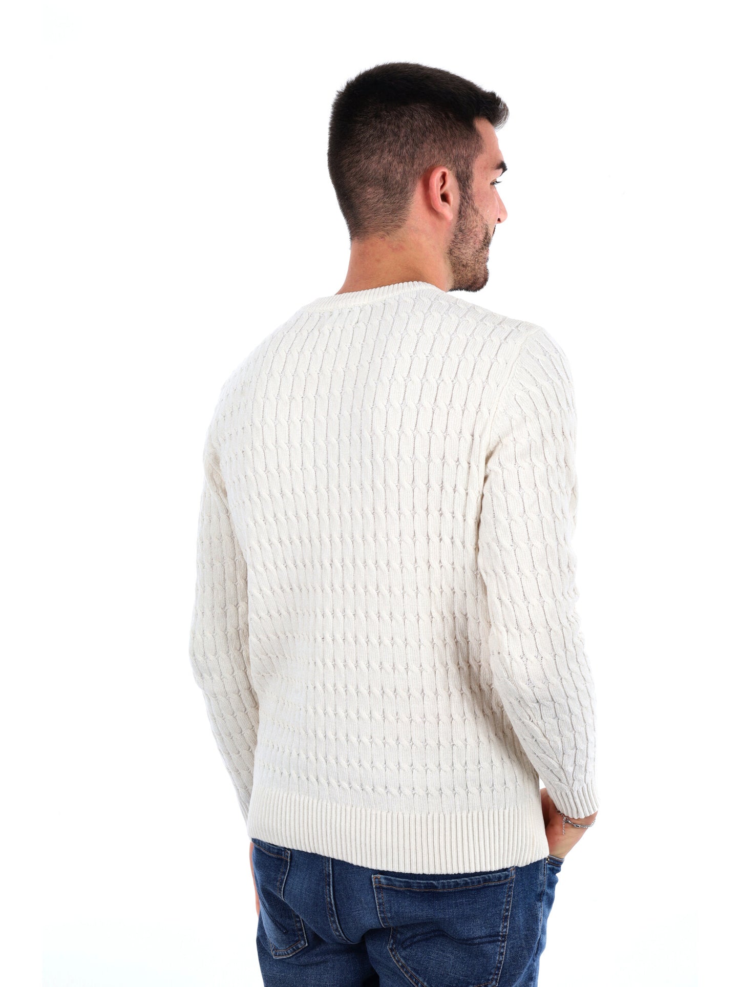 MAGLIONE GIROCOLLO GIANNI LUPO DA UOMO BIANCO