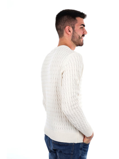 MAGLIONE GIROCOLLO GIANNI LUPO DA UOMO BIANCO