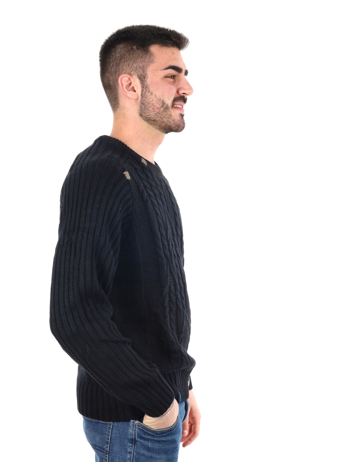 MAGLIOENE GIROCOLLO GIANNI LUPO DA UOMO NERO