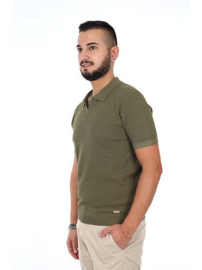 Polo in maglia casual verde da uomo Gianni Lupo