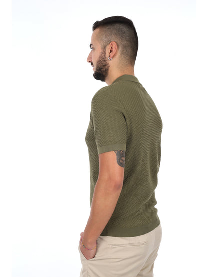 Polo in maglia casual verde da uomo Gianni Lupo