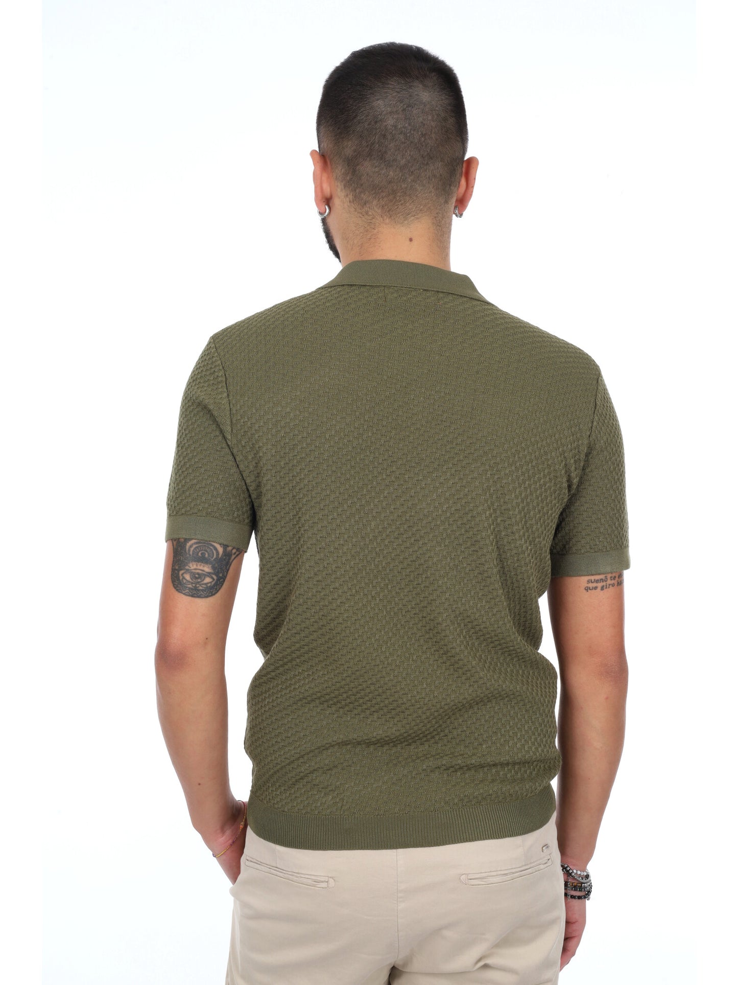 Polo in maglia casual verde da uomo Gianni Lupo