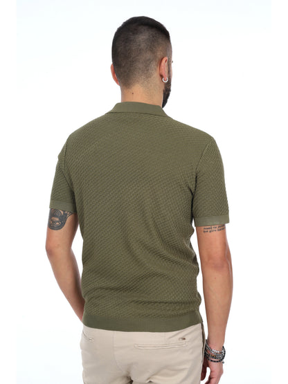 Polo in maglia casual verde da uomo Gianni Lupo