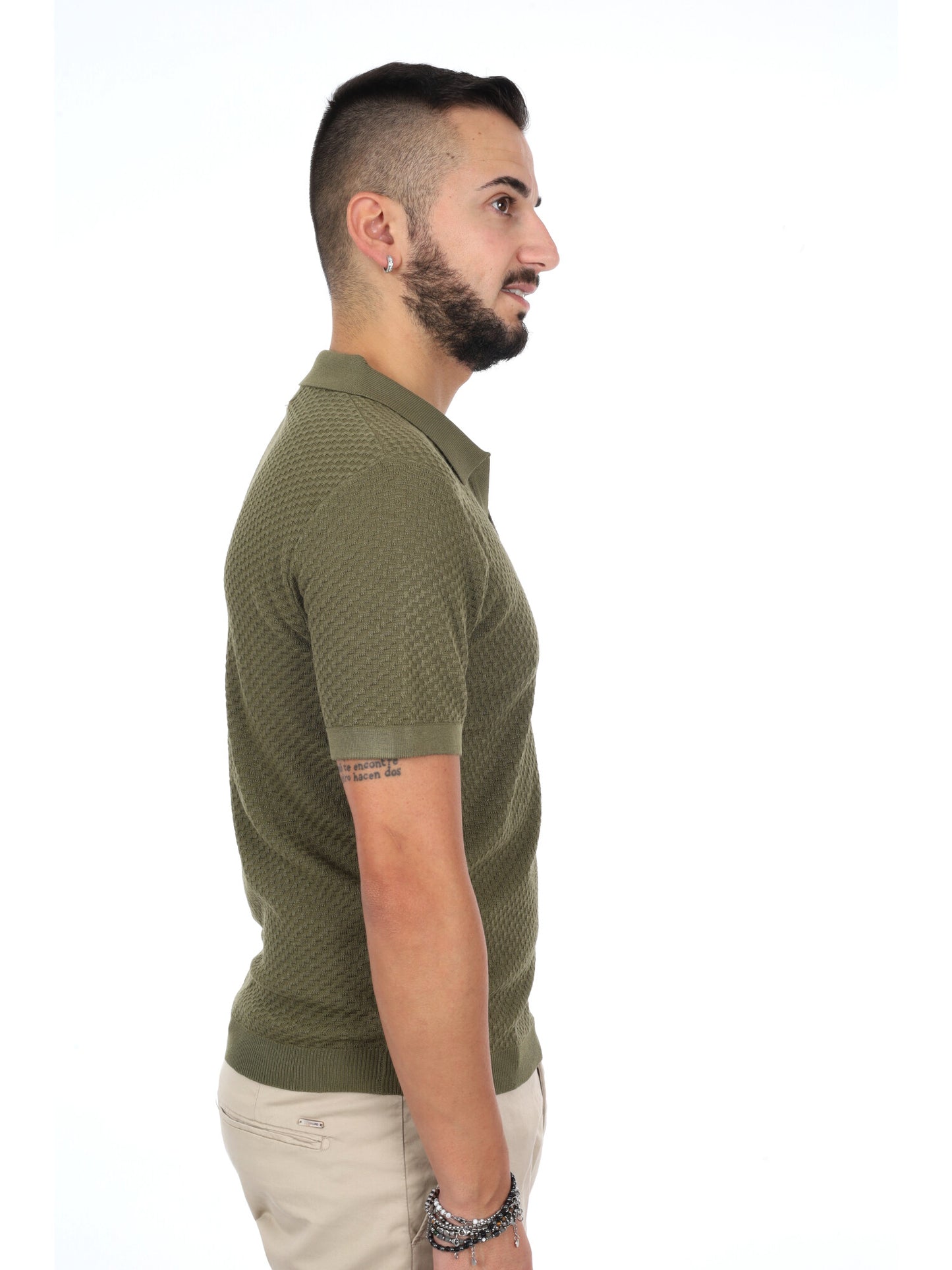 Polo in maglia casual verde da uomo Gianni Lupo
