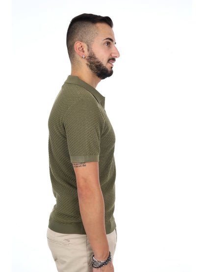 Polo in maglia casual verde da uomo Gianni Lupo