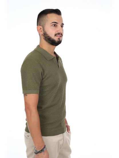 Polo in maglia casual verde da uomo Gianni Lupo