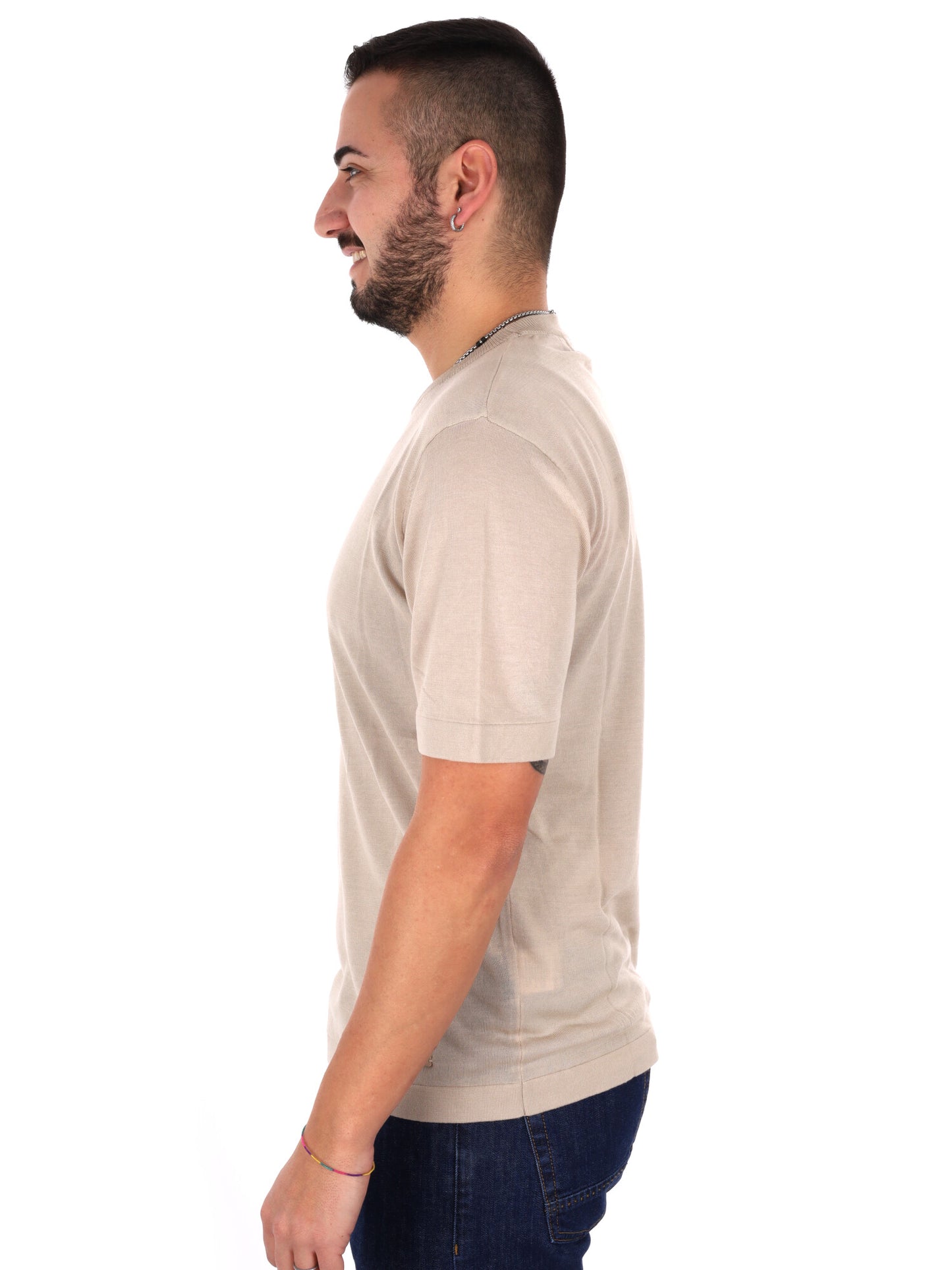 T-shirt maniche corte Gianni Lupo da uomo beige casual