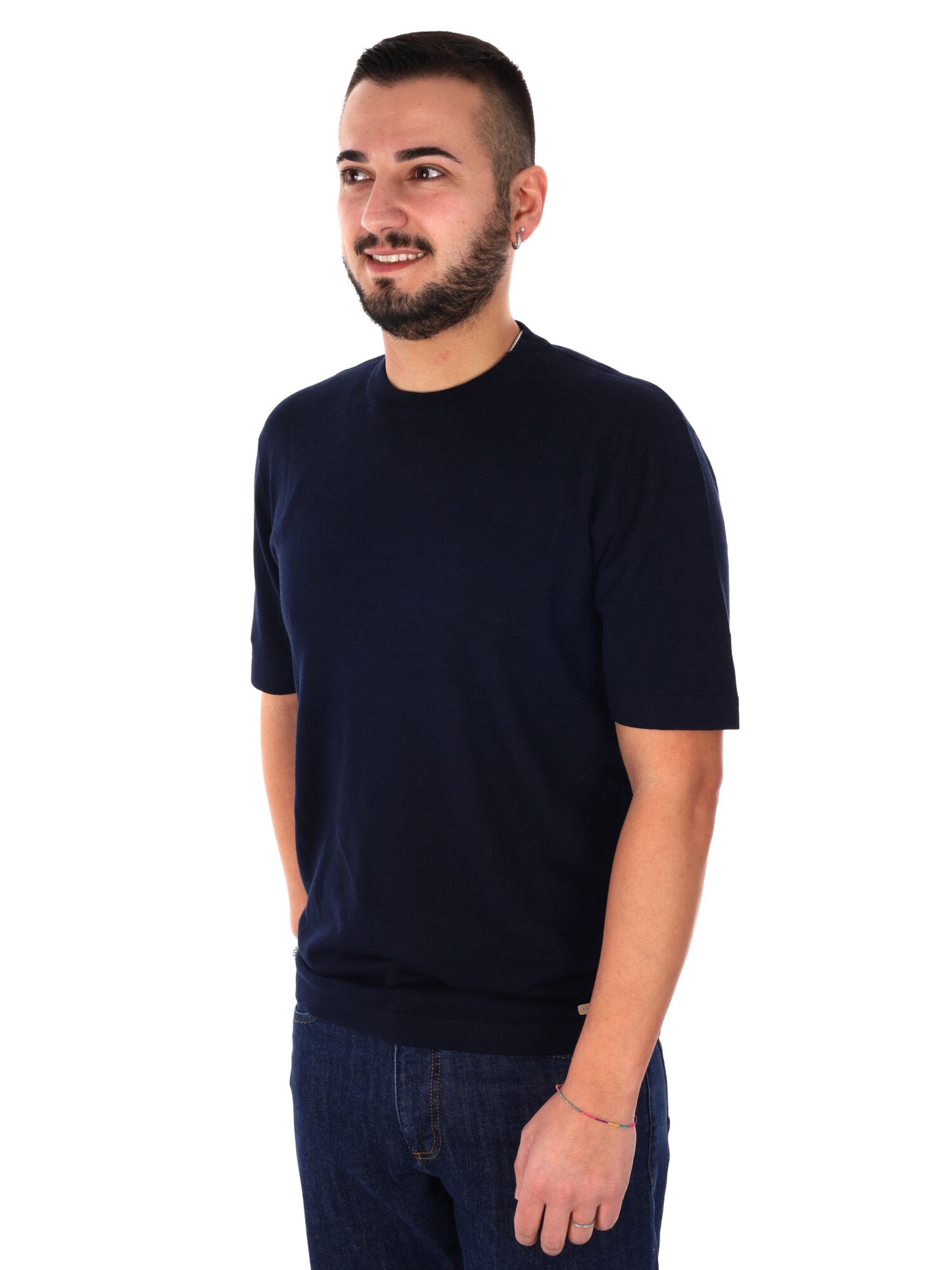 T-shirt maniche corte Gianni Lupo da uomo blu casual