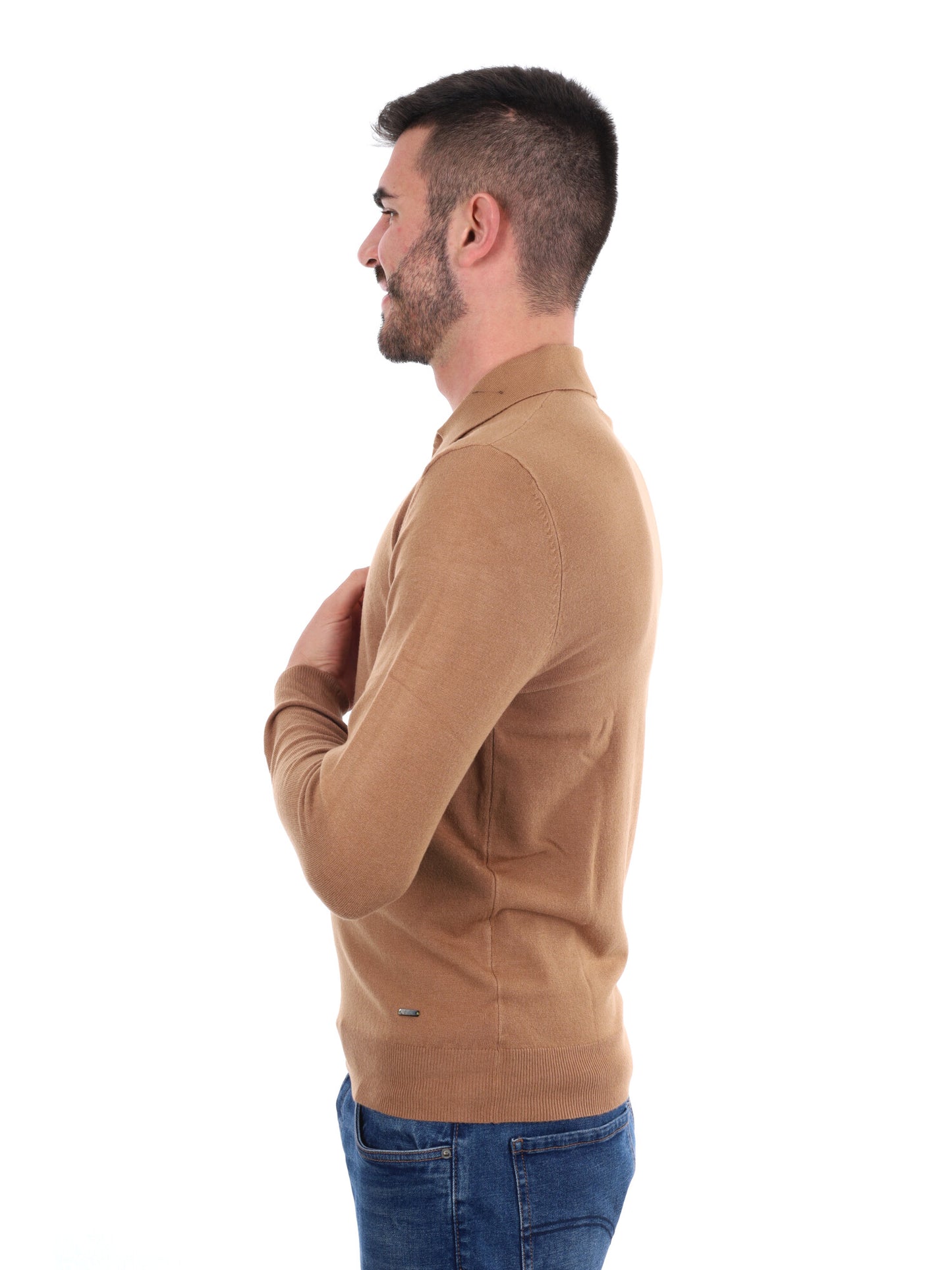 POLO MANICA LUNGA GIANNI LUPO DA UOMO BISCOTTO