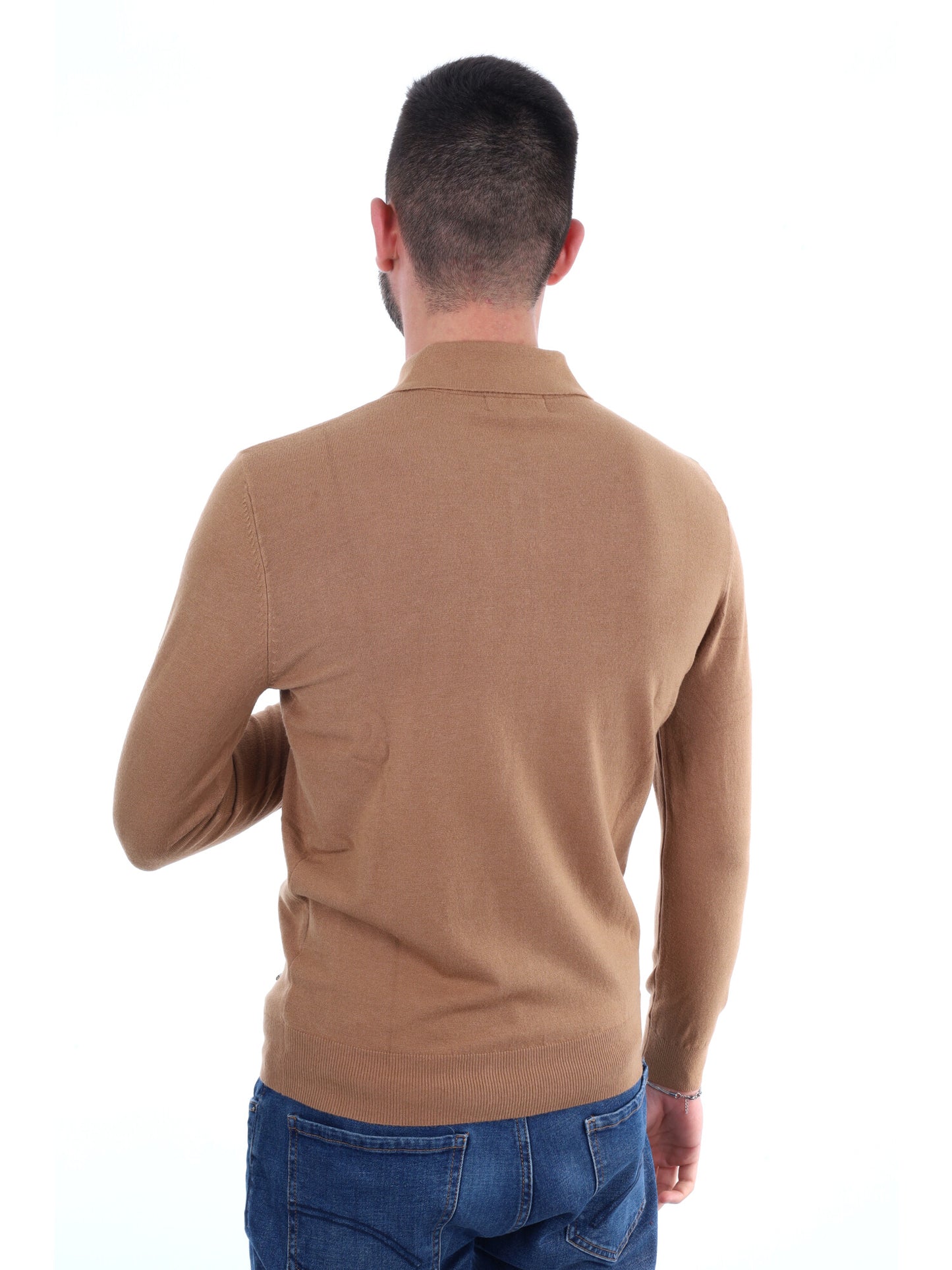 POLO MANICA LUNGA GIANNI LUPO DA UOMO BISCOTTO