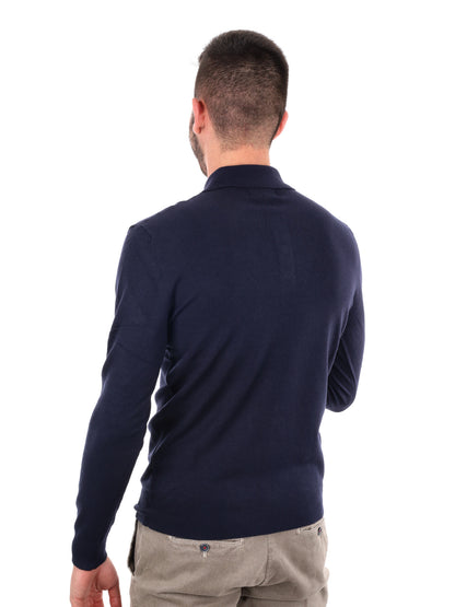 GIANNI LUPO POLO MANICA LUNGA DA UOMO BLU