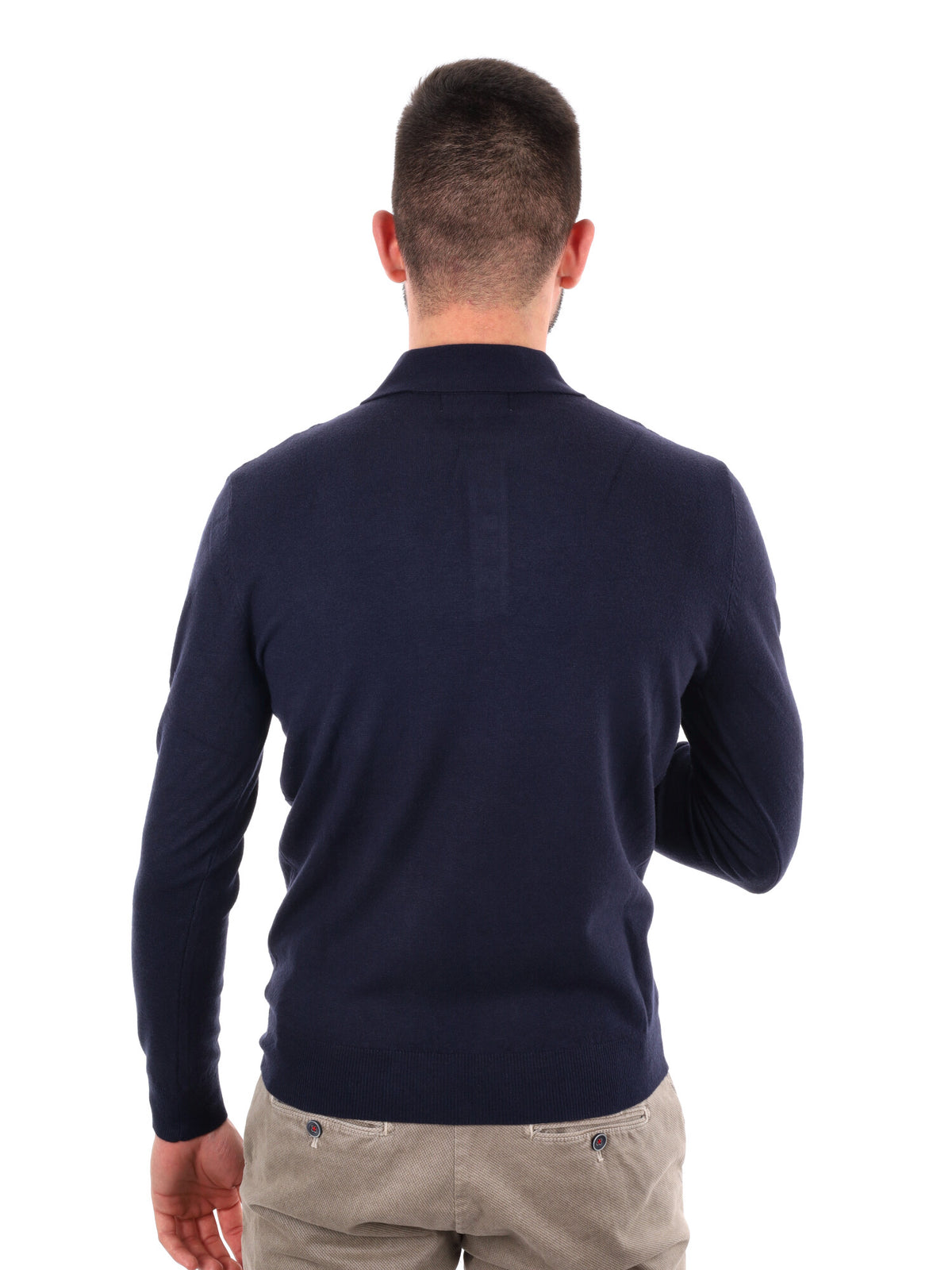 GIANNI LUPO POLO MANICA LUNGA DA UOMO BLU