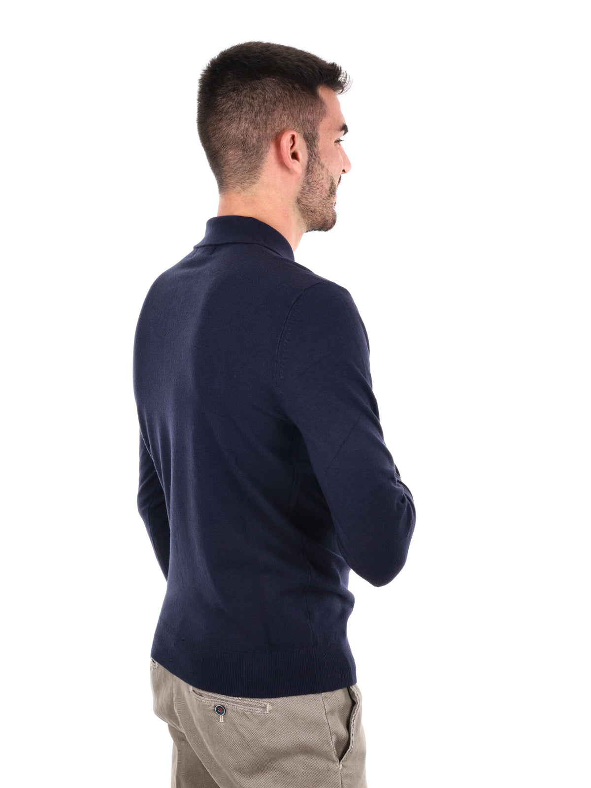 GIANNI LUPO POLO MANICA LUNGA DA UOMO BLU