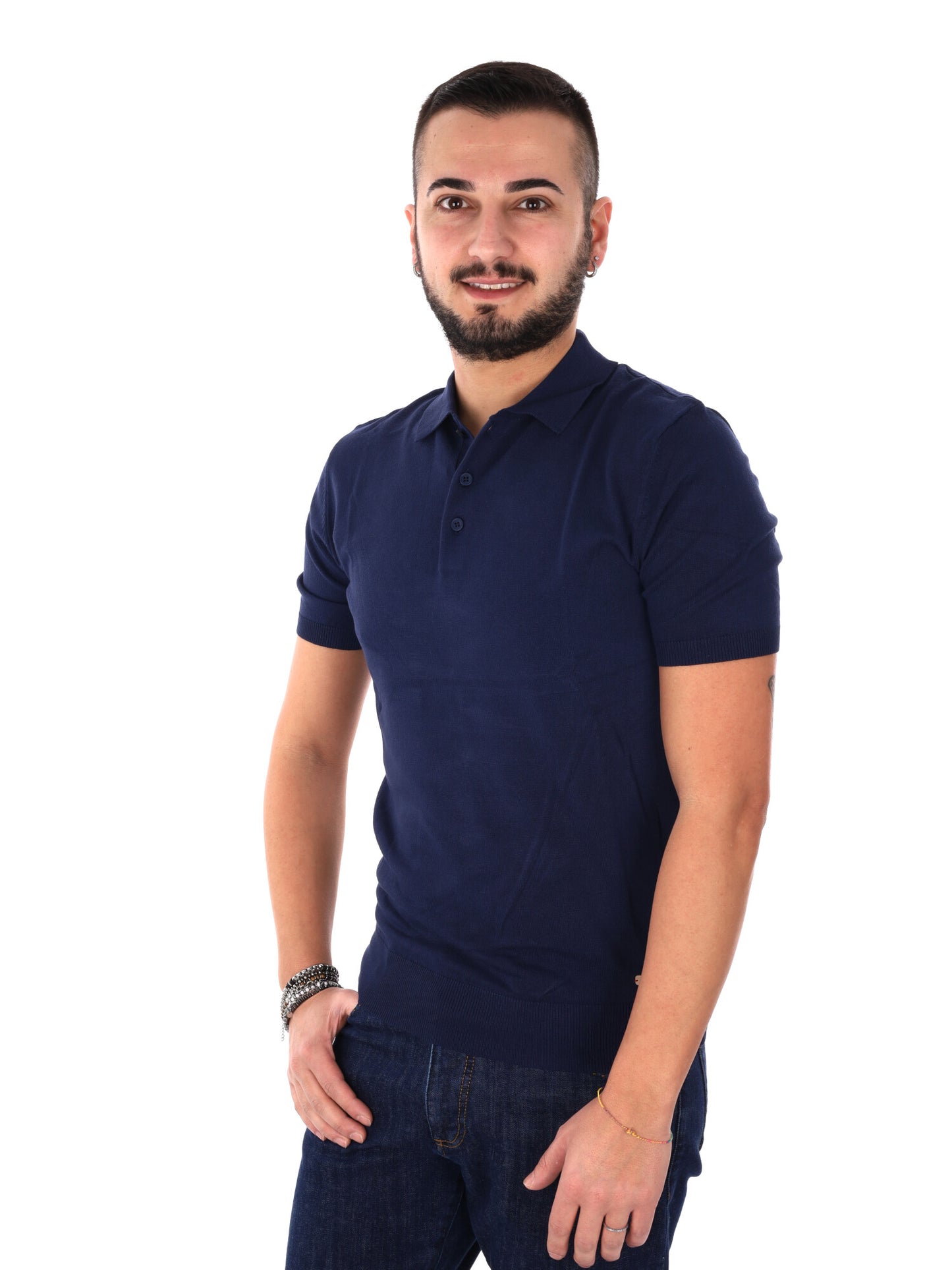 Polo Gianni Lupo da uomo blu casual