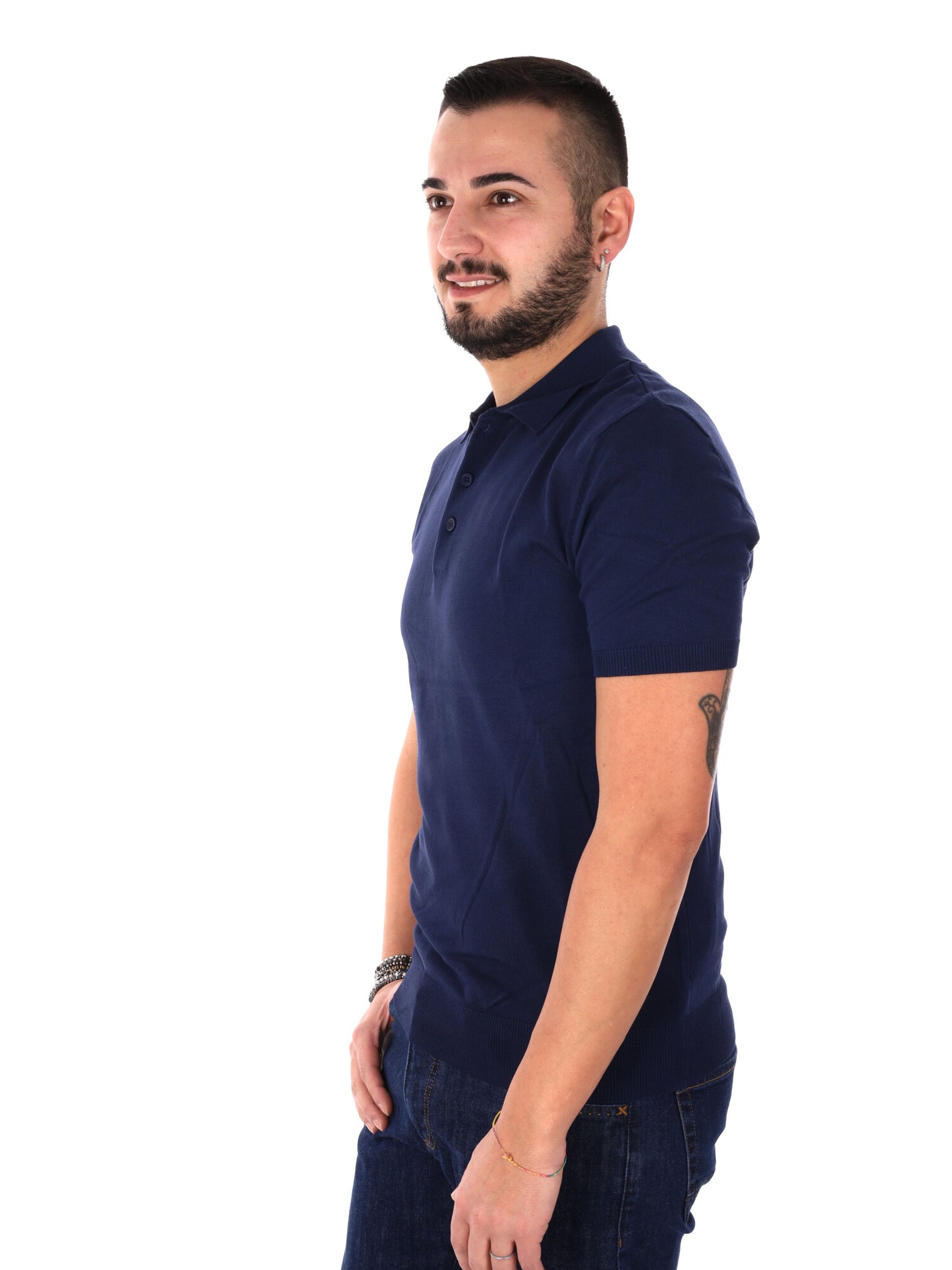 Polo Gianni Lupo da uomo blu casual