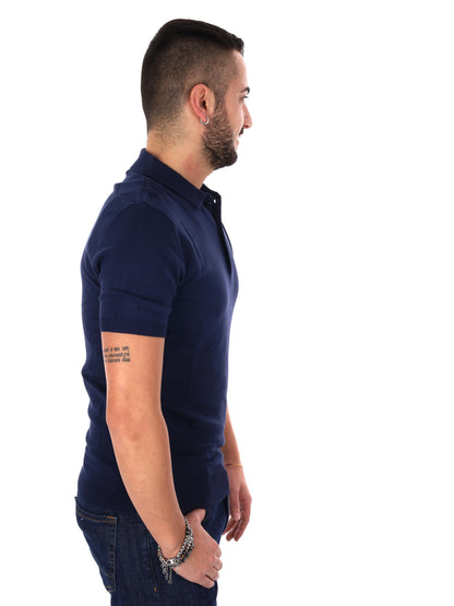 Polo Gianni Lupo da uomo blu casual
