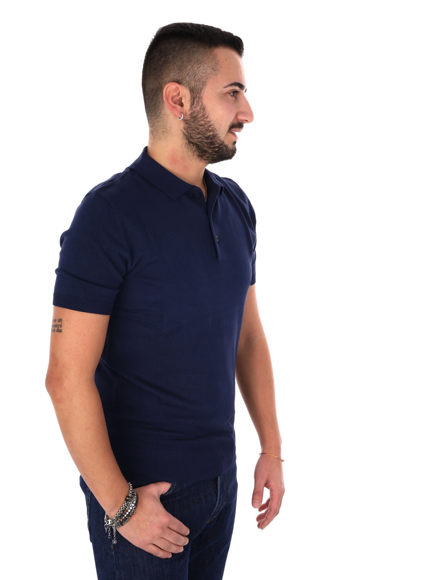 Polo Gianni Lupo da uomo blu casual
