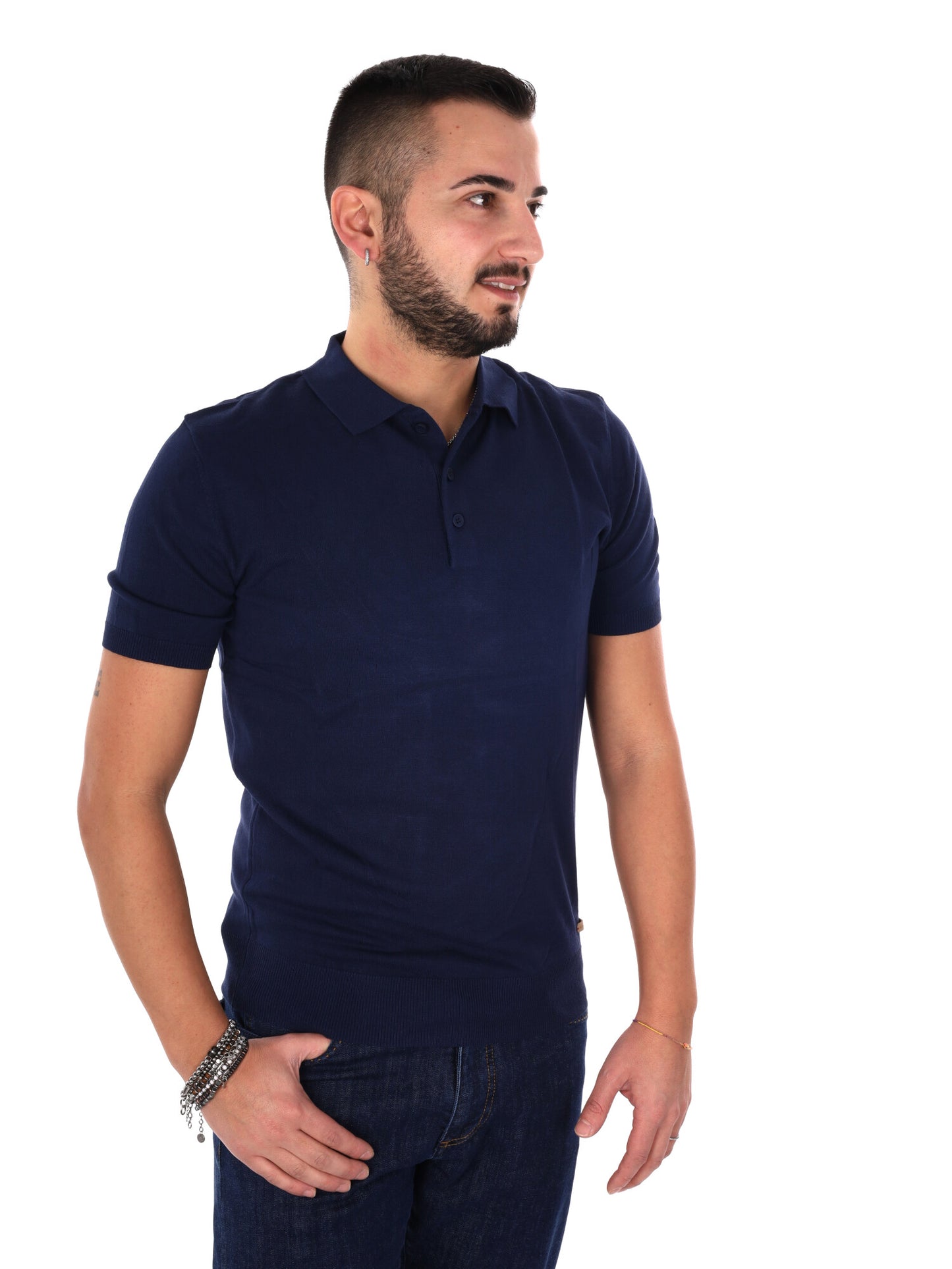 Polo Gianni Lupo da uomo blu casual