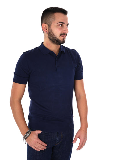 Polo Gianni Lupo da uomo blu casual