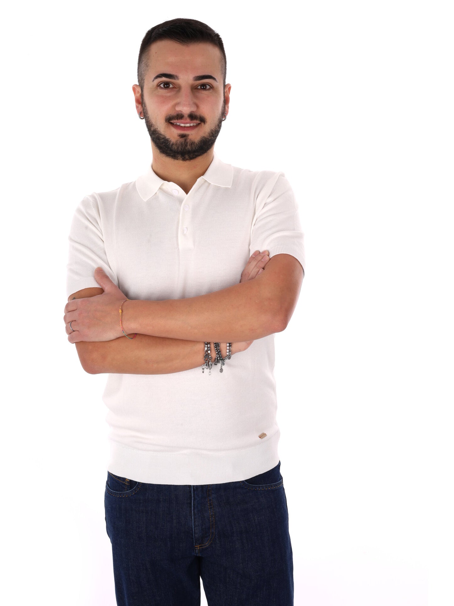 Gianni Lupo Polo bianca da uomo dal design classico e moderno
