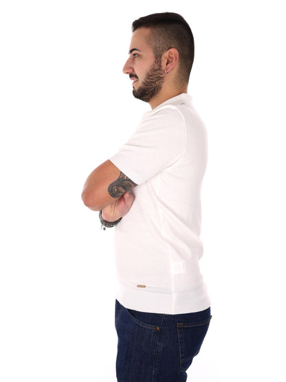 Gianni Lupo Polo bianca da uomo dal design classico e moderno
