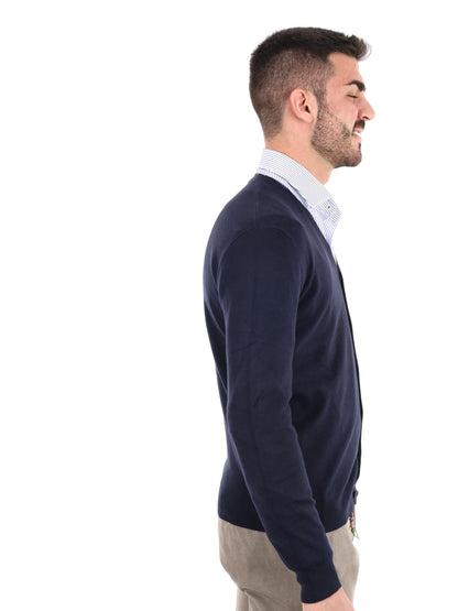 Gianni lupo cardigan maglia da uomo blu