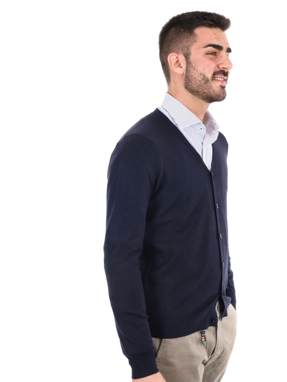 Gianni lupo cardigan maglia da uomo blu