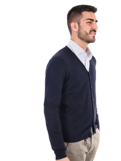Gianni lupo cardigan maglia da uomo blu