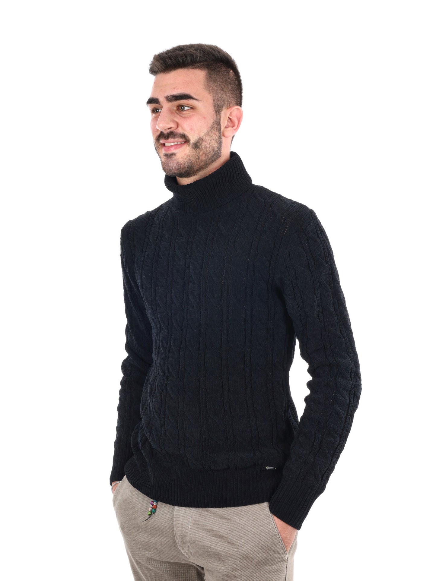 MAGLIONE CON COLLO DOLCEVITA GIANNI LUPO DA UOMO NERO