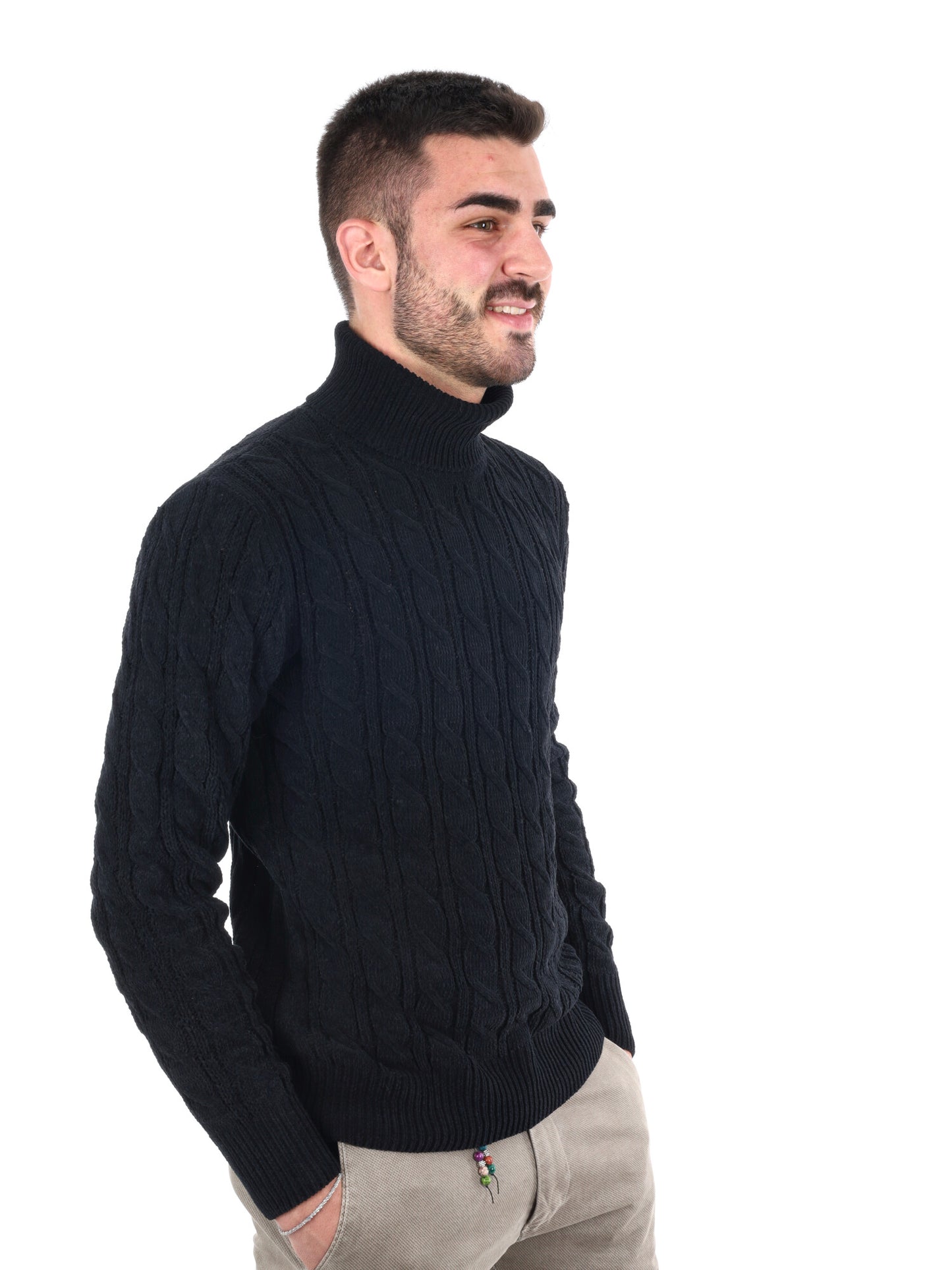 MAGLIONE CON COLLO DOLCEVITA GIANNI LUPO DA UOMO NERO