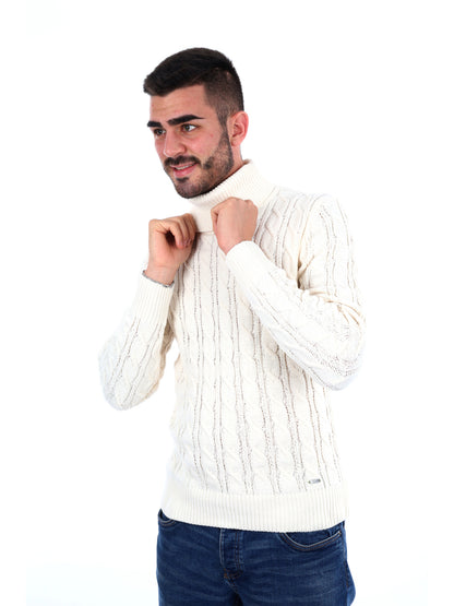 MAGLIONE CON COLLO DOLCEVITA GIANNI LUPO DA UOMO BIANCO
