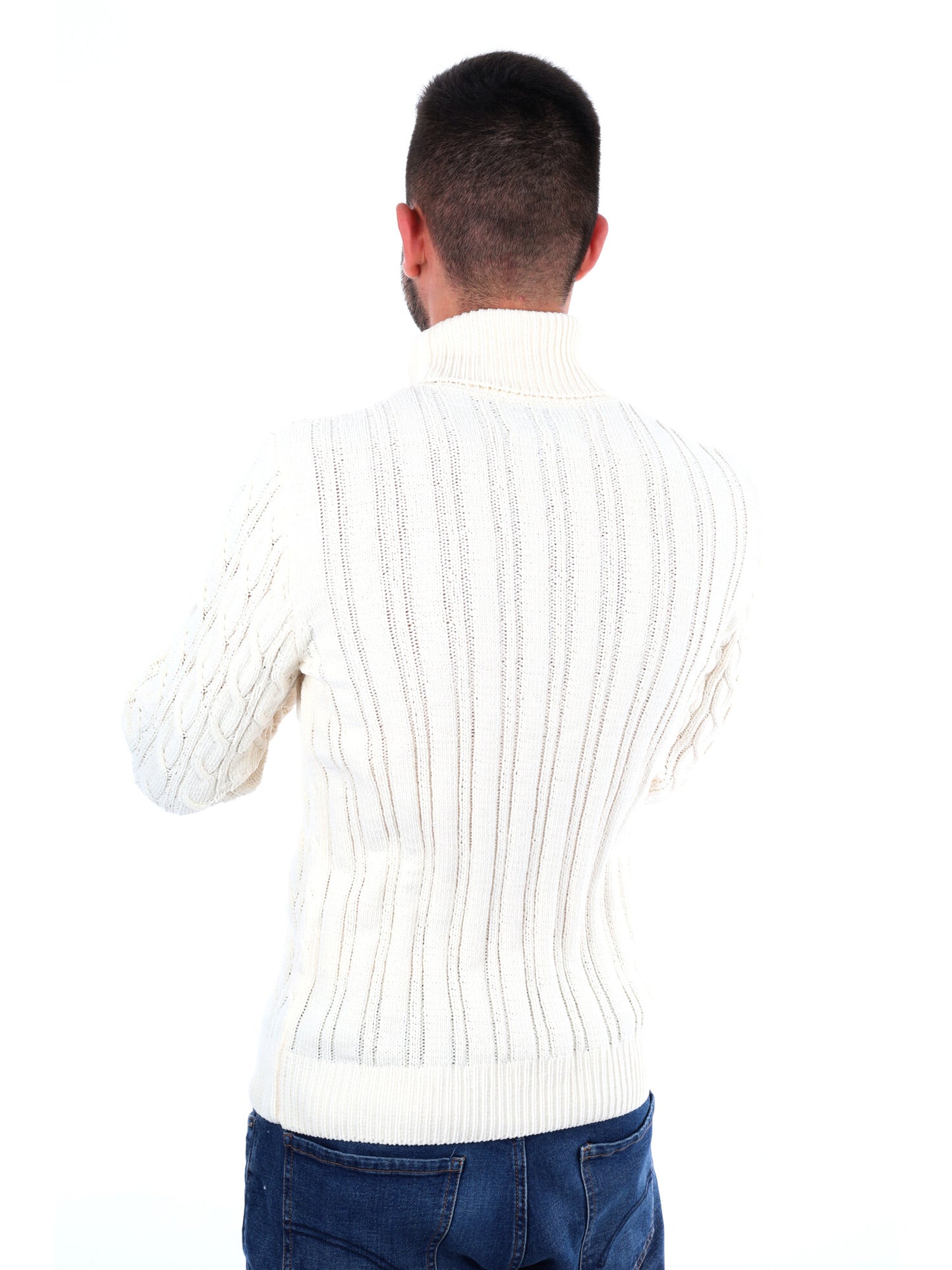 MAGLIONE CON COLLO DOLCEVITA GIANNI LUPO DA UOMO BIANCO