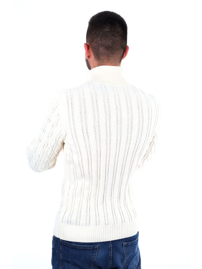 MAGLIONE CON COLLO DOLCEVITA GIANNI LUPO DA UOMO BIANCO