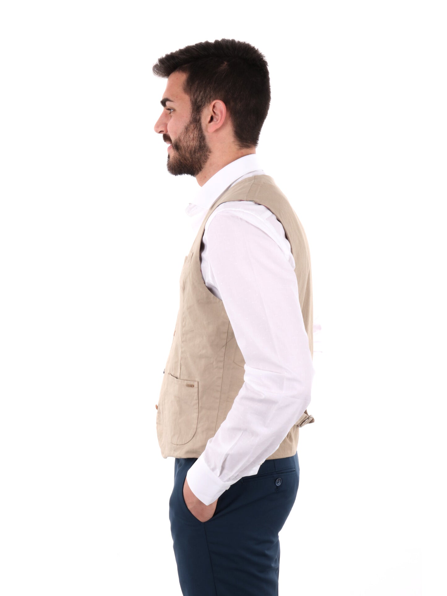 Gianni Lupo gilet casual da uomo beige