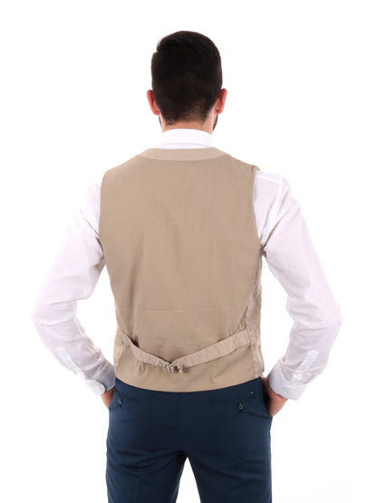 Gianni Lupo gilet casual da uomo beige
