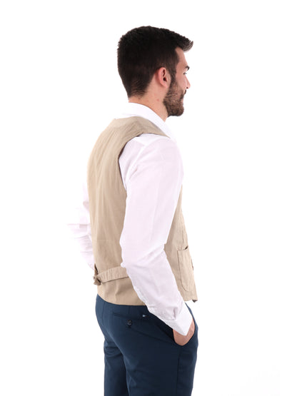 Gianni Lupo gilet casual da uomo beige