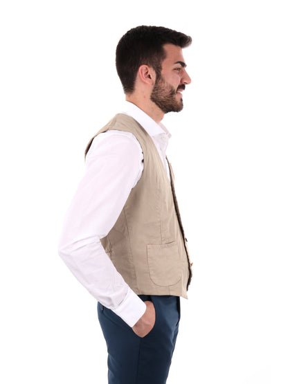 Gianni Lupo gilet casual da uomo beige