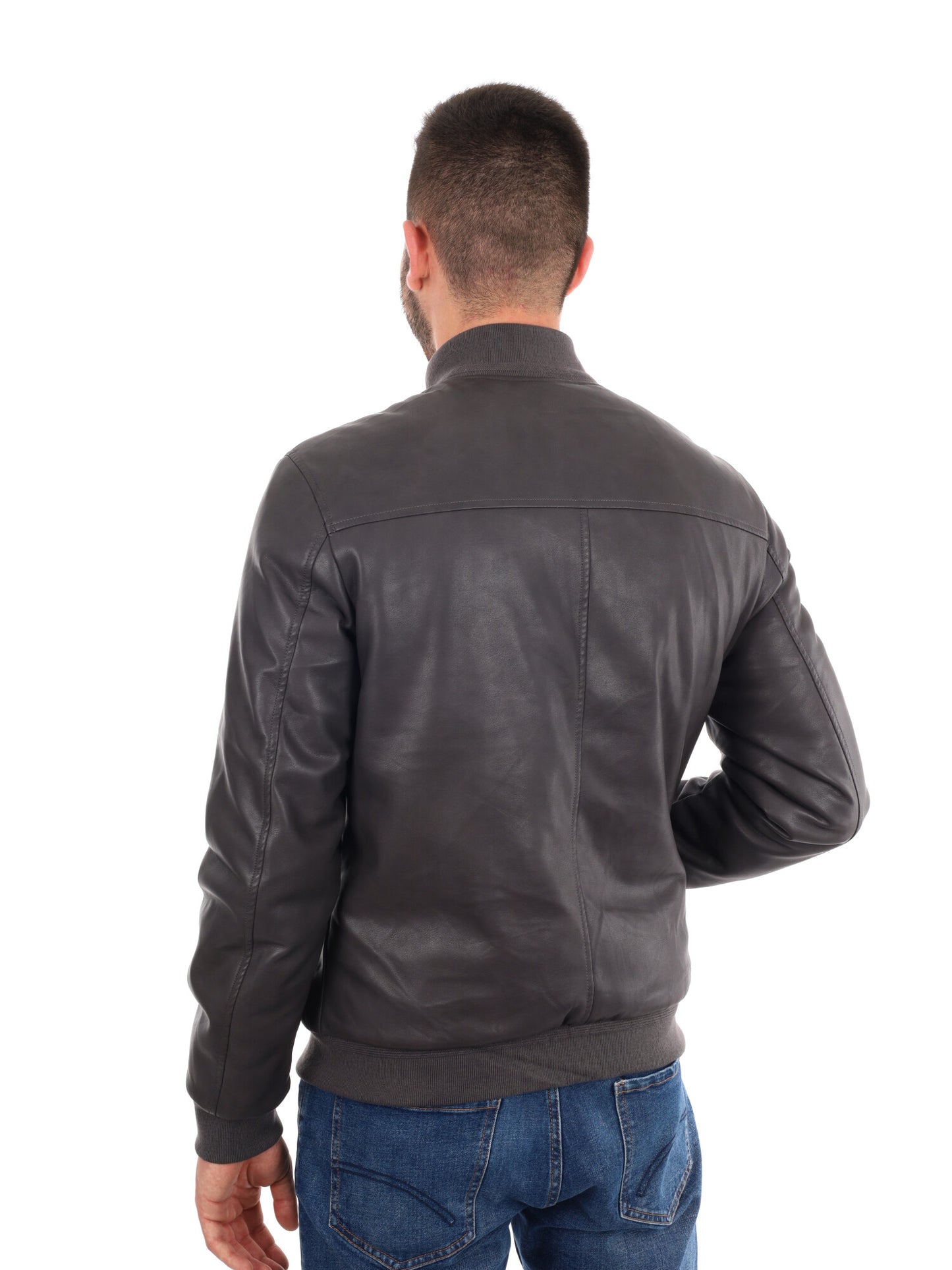 GIUBBINO BIKER IN ECOPELLE GIANNI LUPO DA UOMO ANTRACITE