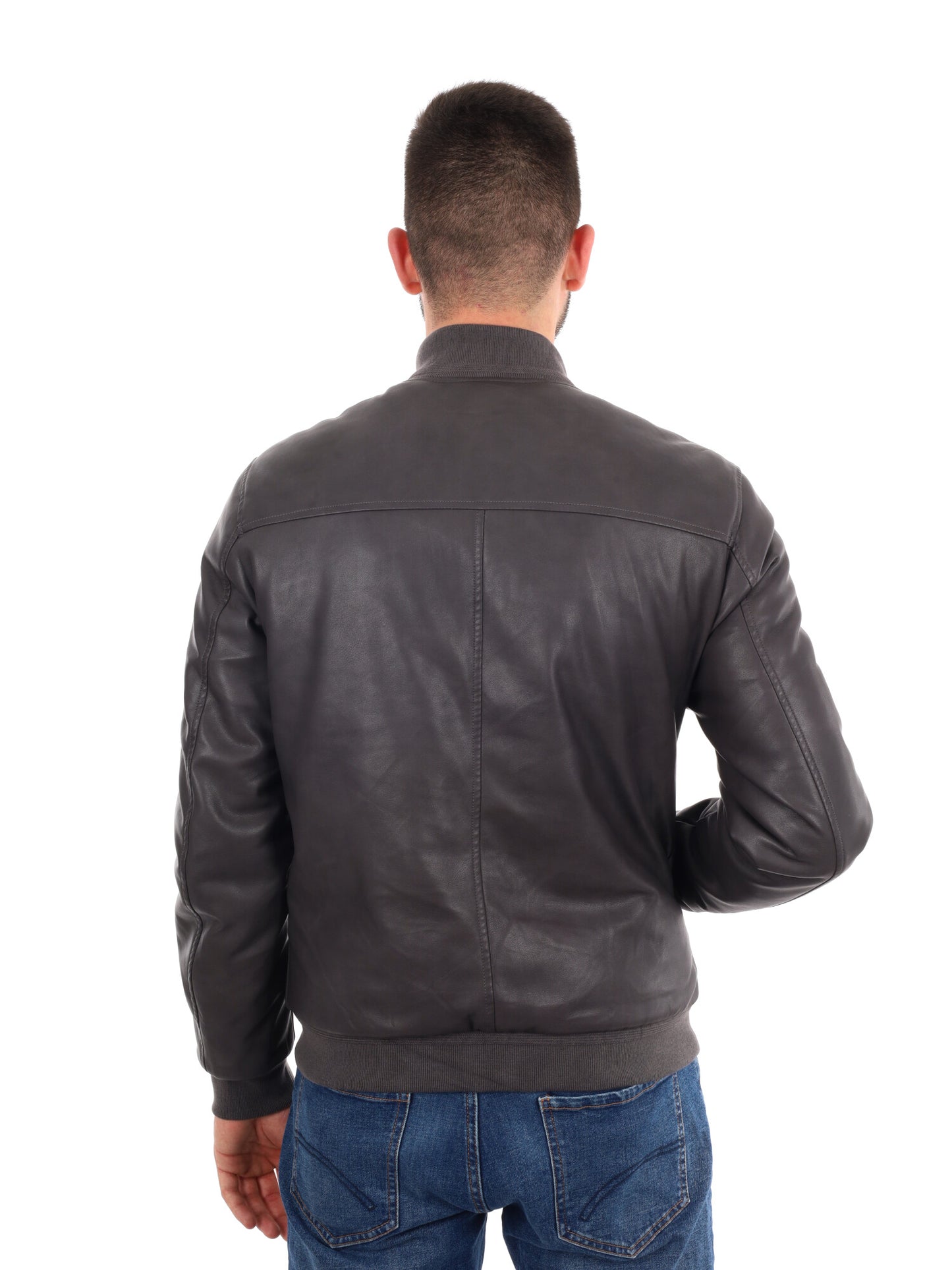 GIUBBINO BIKER IN ECOPELLE GIANNI LUPO DA UOMO ANTRACITE