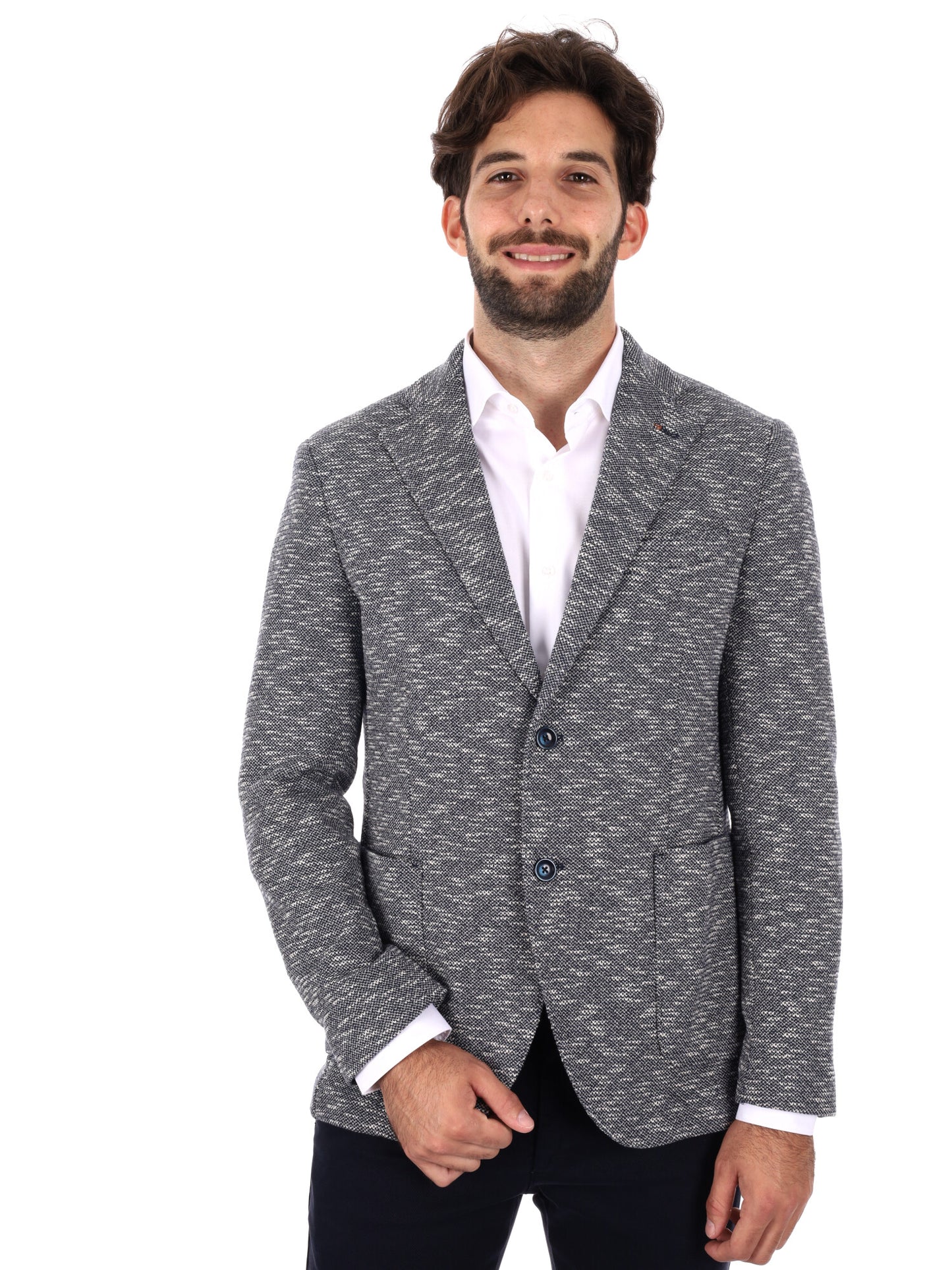 GIACCA MAGLIA MONOPETTO FB DA UOMO BLU