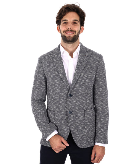 GIACCA MAGLIA MONOPETTO FB DA UOMO BLU