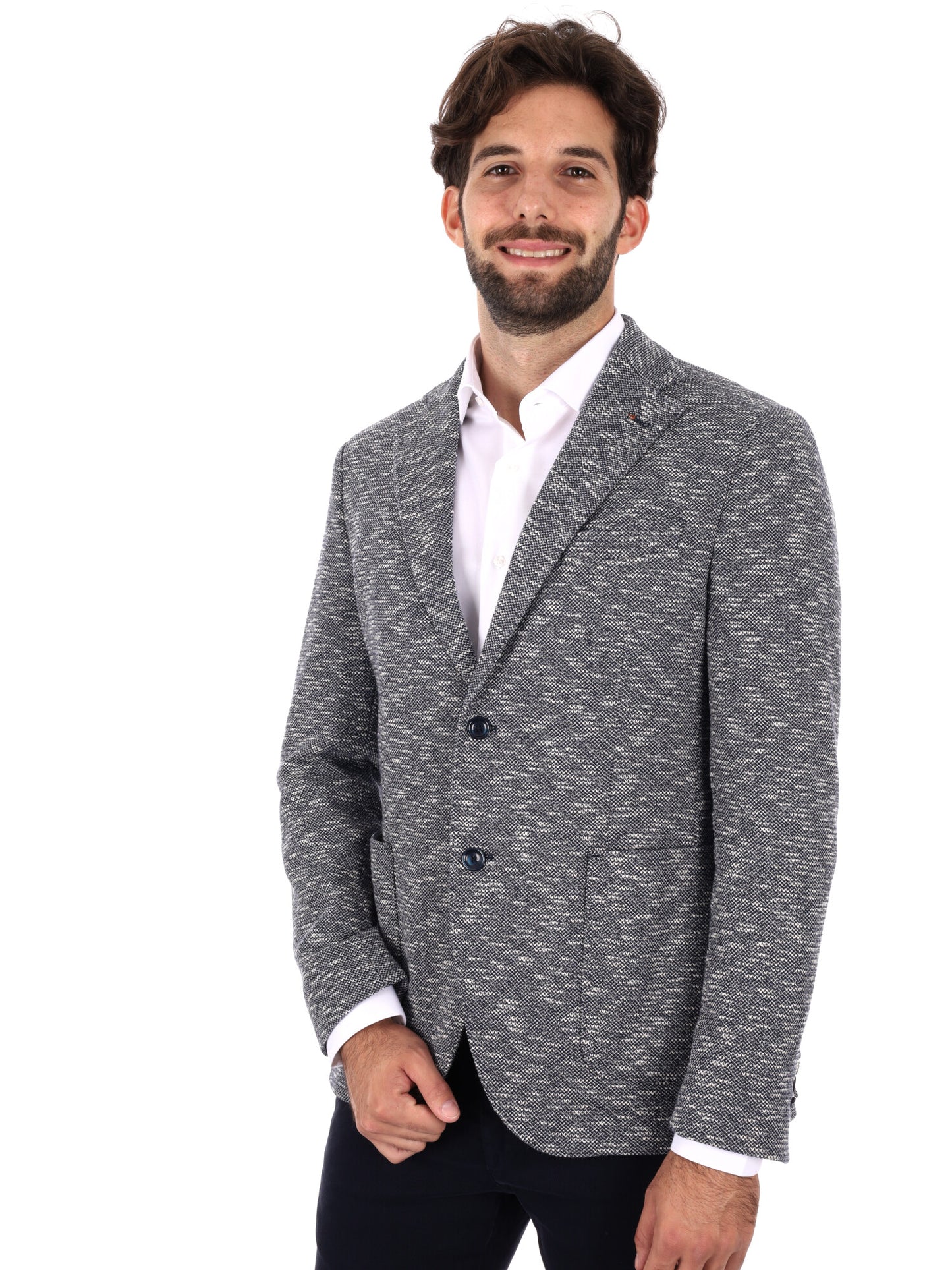 GIACCA MAGLIA MONOPETTO FB DA UOMO BLU