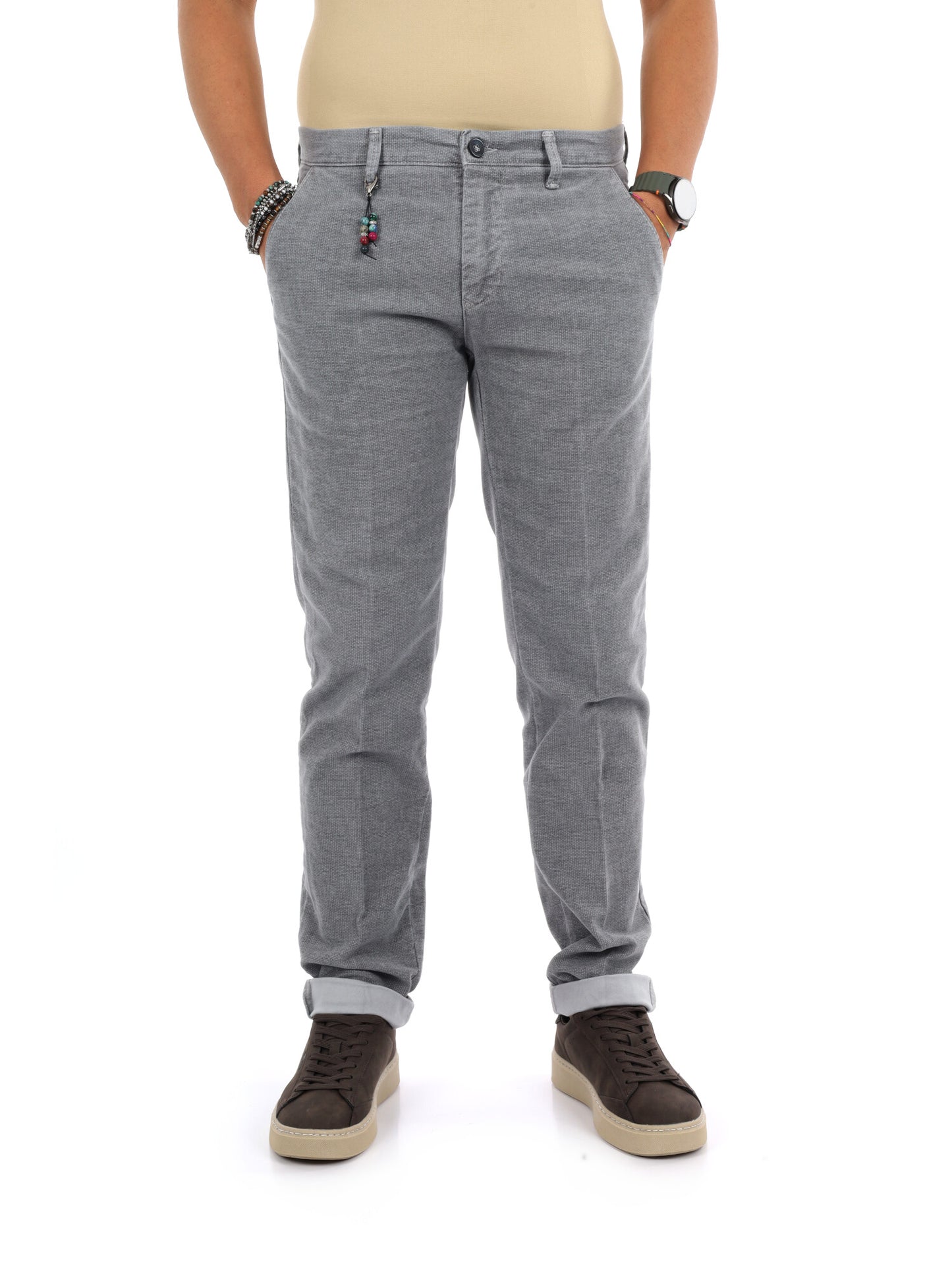 Fb Gts398 Perla, pantalone da uomo metallico