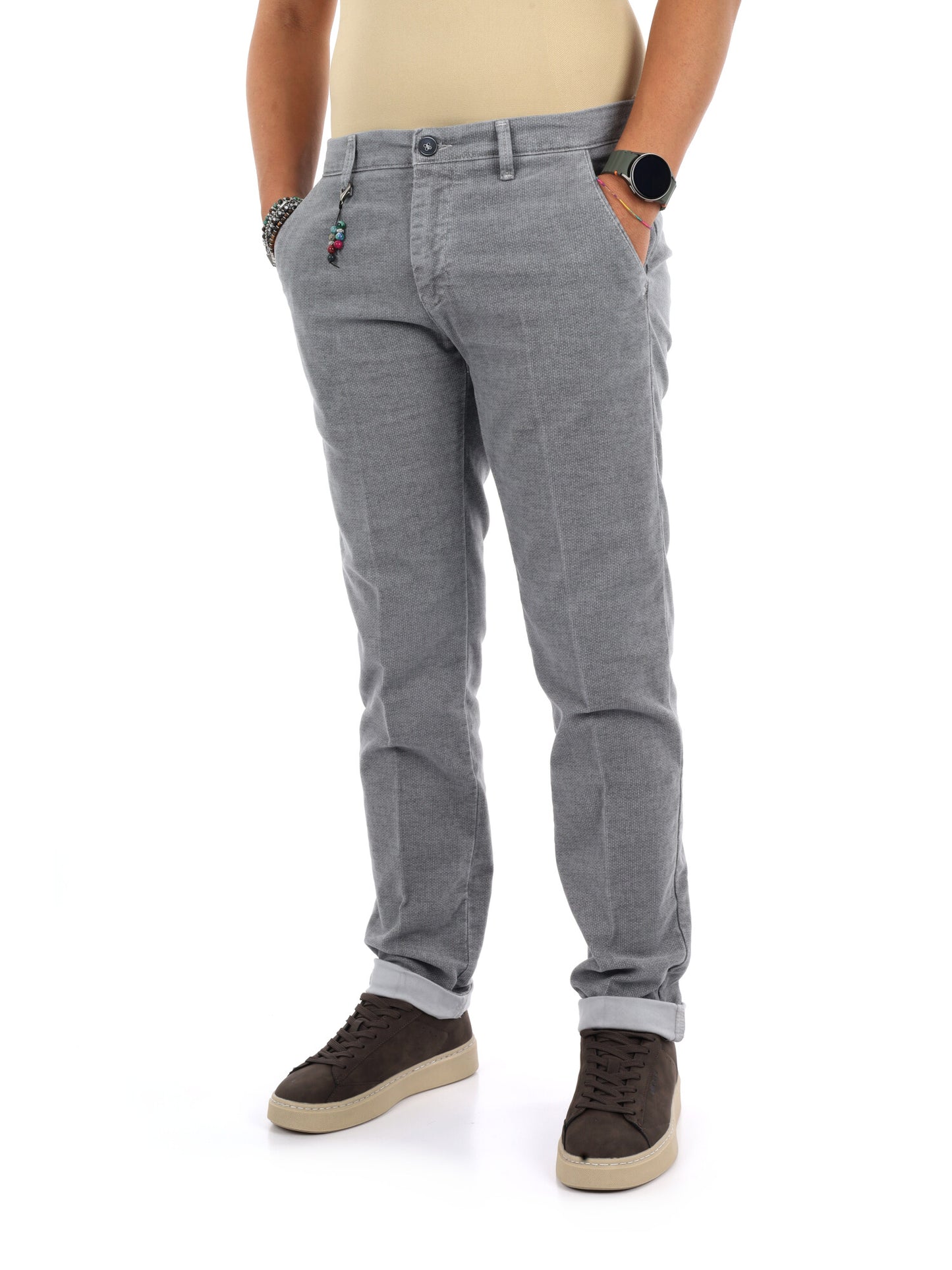 Fb Gts398 Perla, pantalone da uomo metallico