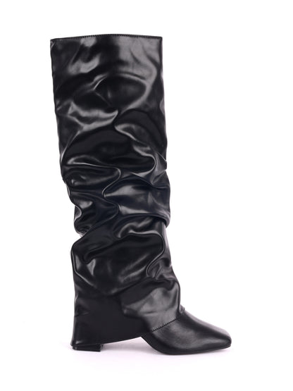 STIVALE CON RISVOLTO ARRICCIATO CLYO' DA DONNA NERO