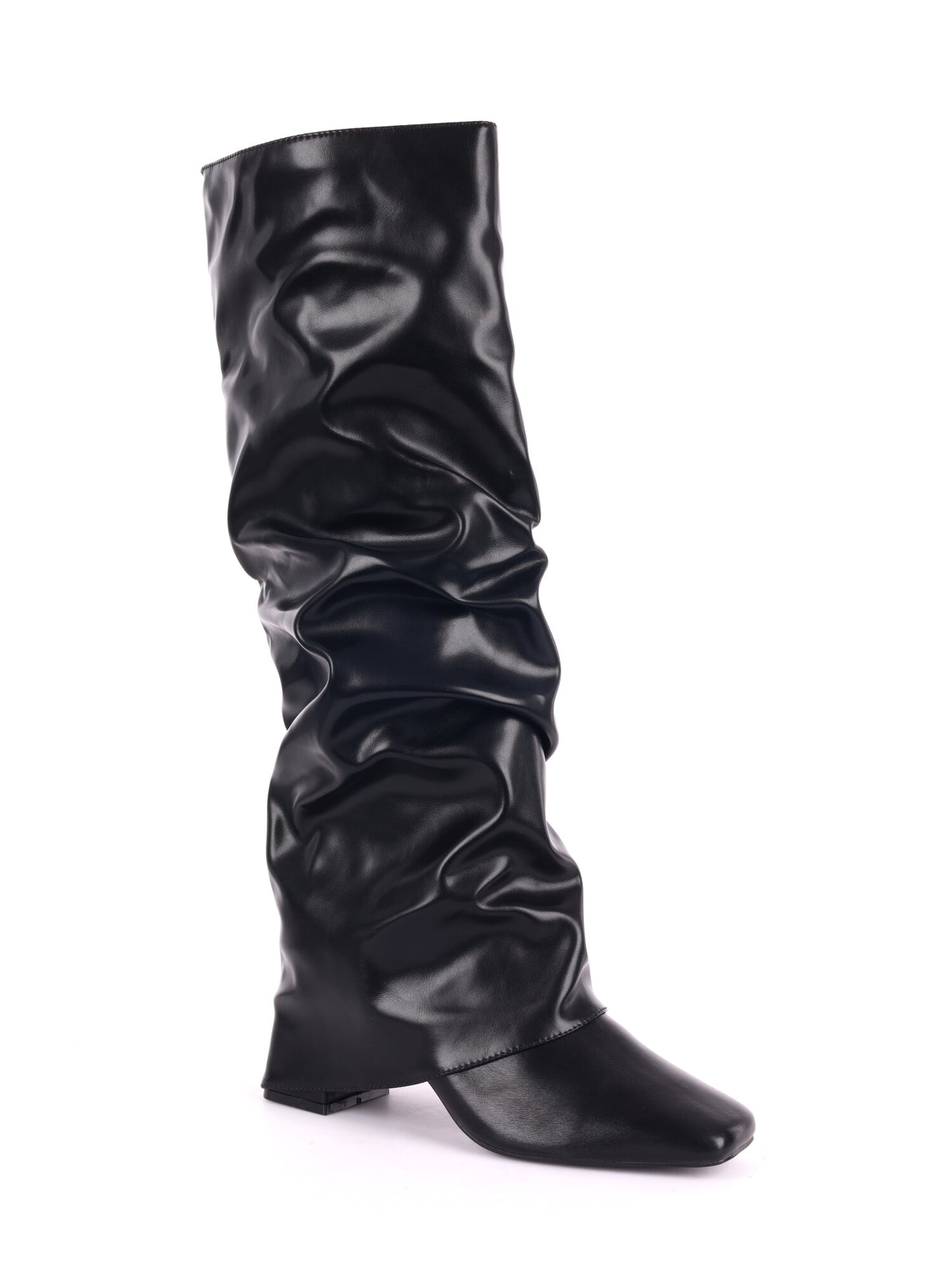 STIVALE CON RISVOLTO ARRICCIATO CLYO' DA DONNA NERO
