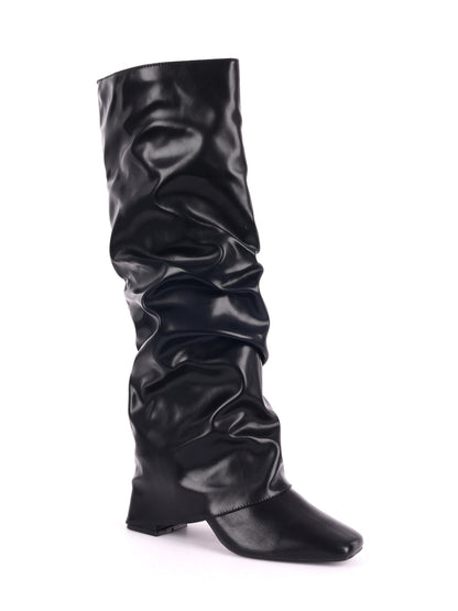 STIVALE CON RISVOLTO ARRICCIATO CLYO' DA DONNA NERO